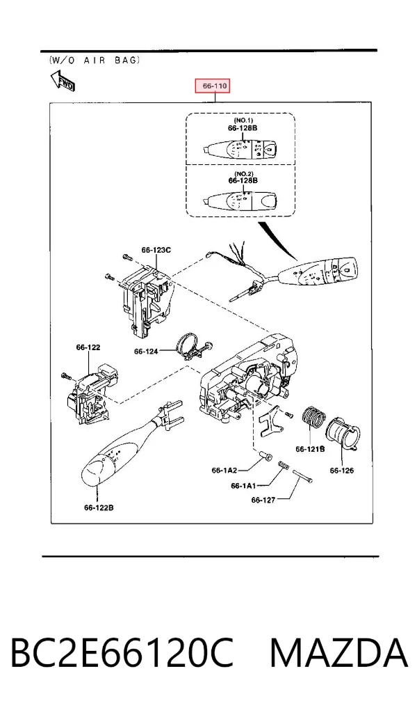 Правый подрулевой переключатель BC2E66120C Mazda