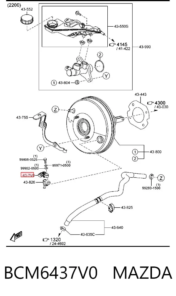 Датчик абсолютного давления BCM6437V0 Mazda
