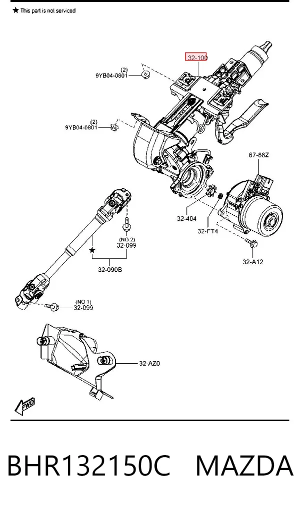 Рулевая колонка BHR132150C Mazda