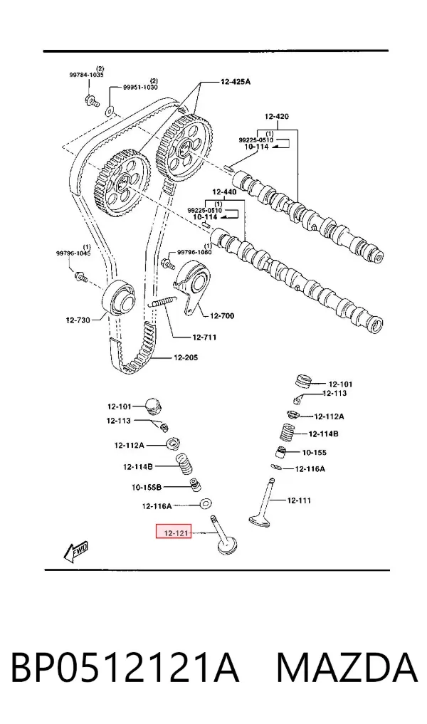 Выпускной клапан BP0512121A Mazda