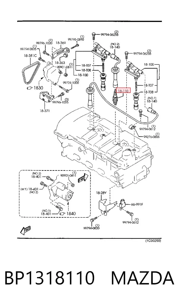 Свечи зажигания BP1318110 Mazda