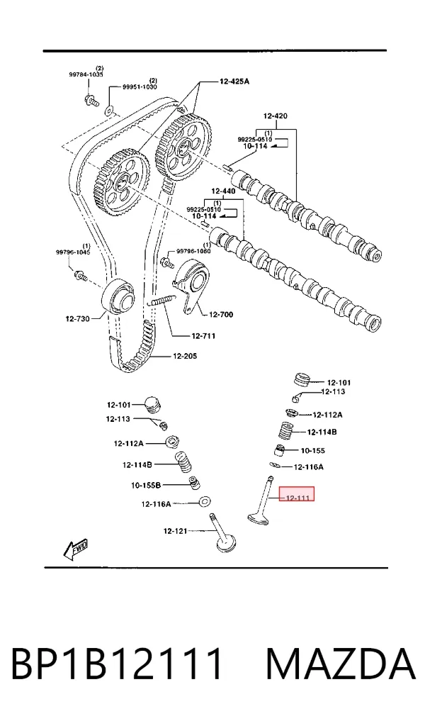 Впускной клапан BP1B12111 Mazda