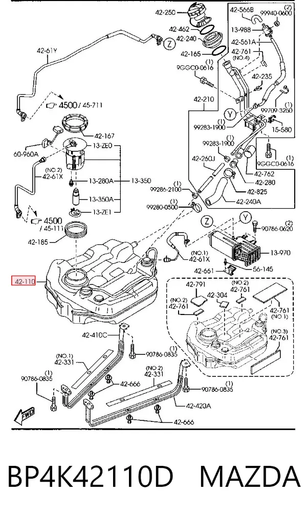 Бензобак BP4K42110D Mazda