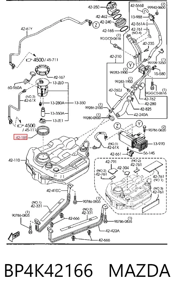 Прокладка топливного насоса BP4K42166 Mazda