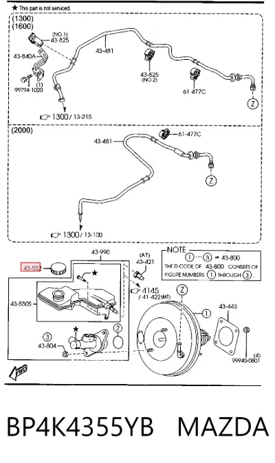 Крышка бачка главного тормозного цилиндра MAZDA BP4K4355YB