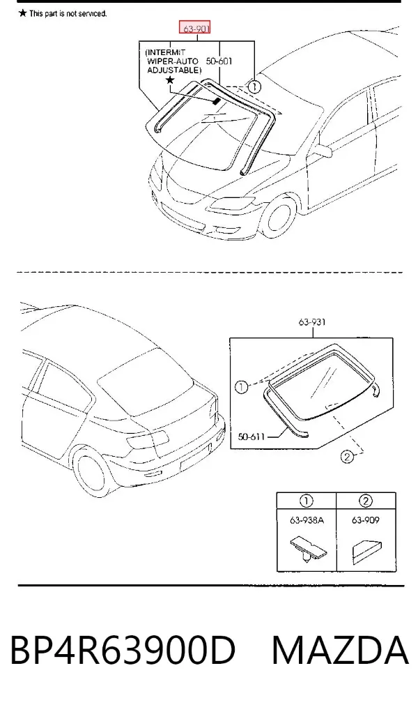 Лобовое стекло BP4R63900D Mazda