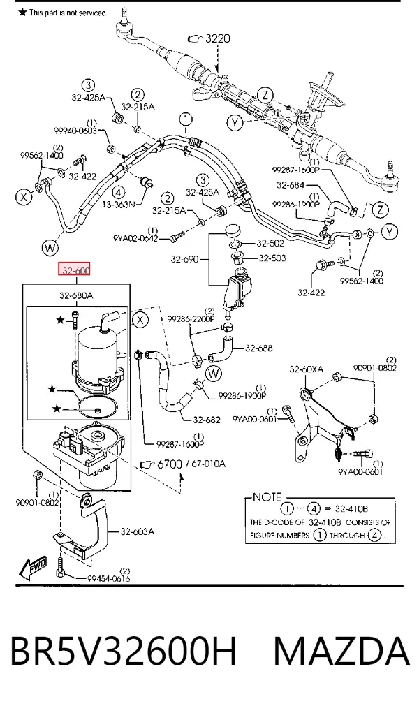 Насос ГУР BR5V32600H Mazda
