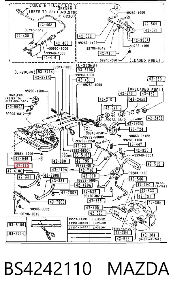 Бензобак BS4242110 Mazda