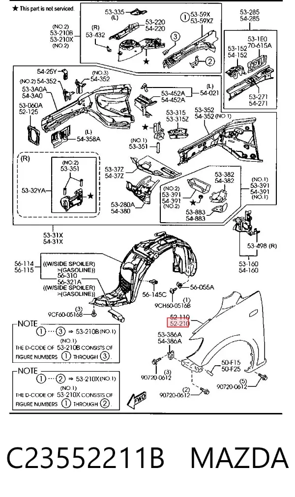 Крыло переднее левое C23552211B Mazda