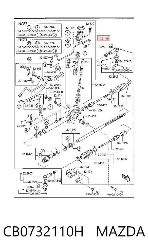 Рулевая рейка CB0732110H Mazda