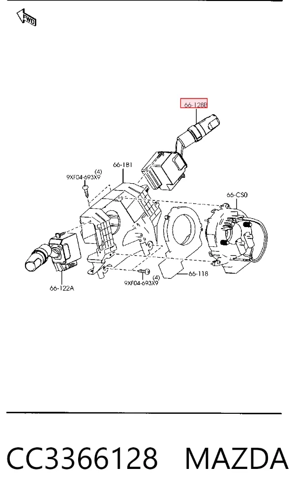 Правый подрулевой переключатель CC3366128 Mazda