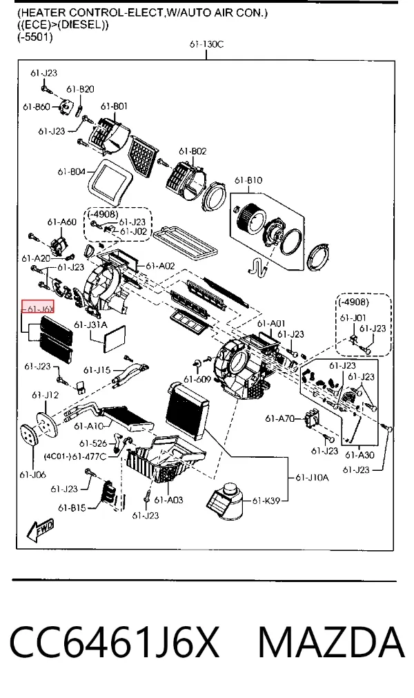 Фильтр салона CC6461J6X Mazda