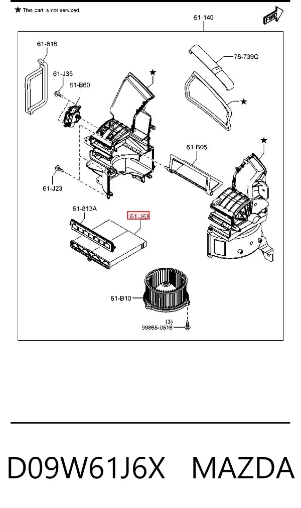 Фильтр салона D09W61J6X Mazda