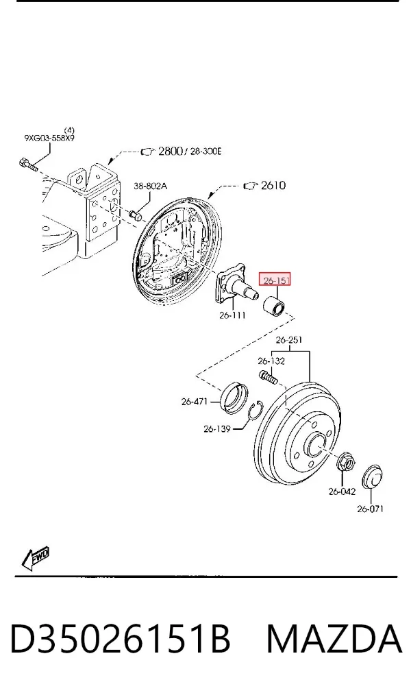 Подшипник задней ступицы D35026151B Mazda