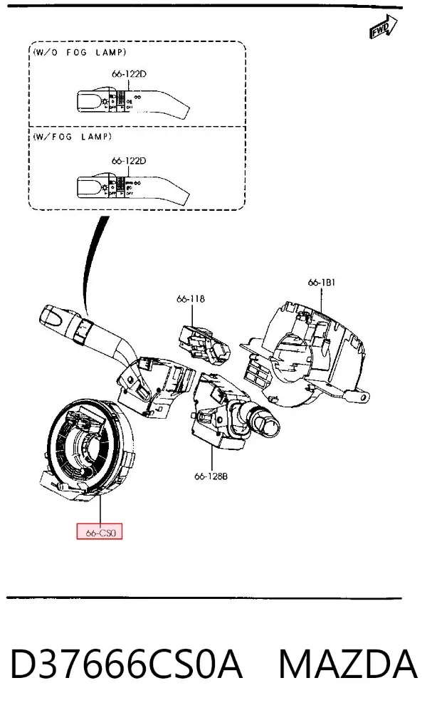 Шлейф руля D37666CS0A Mazda