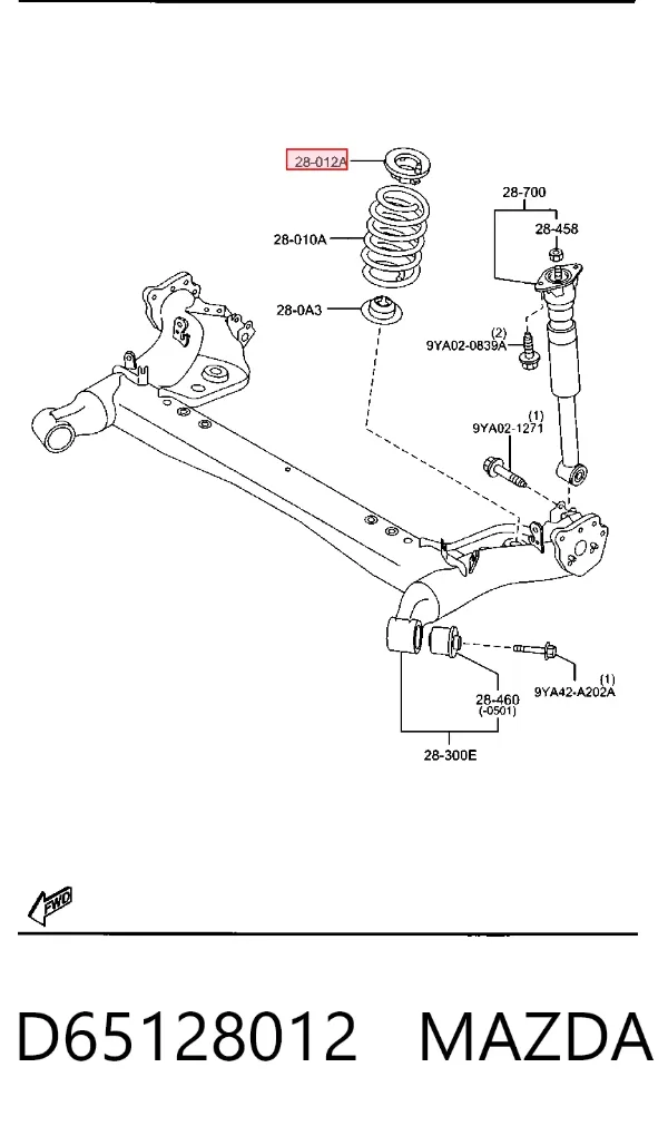 Опора амортизатора заднего D65128012 Mazda