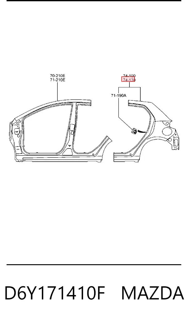 Крыло заднее левое D6Y171410F Mazda