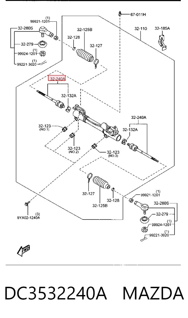Рулевая тяга DC3532240A Mazda