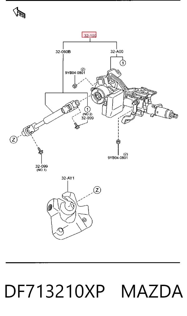Рулевая колонка DF713210XP Mazda
