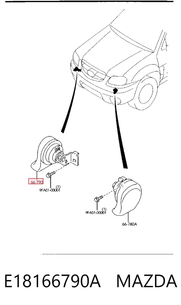 Звуковой сигнал E18166790A Mazda