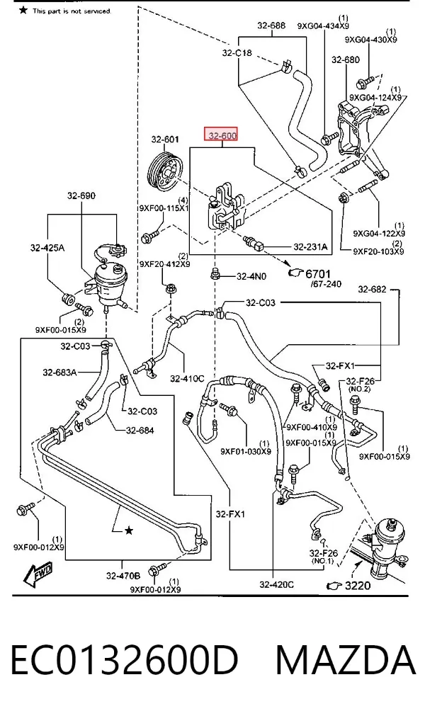 Насос ГУР EC0132600D Mazda