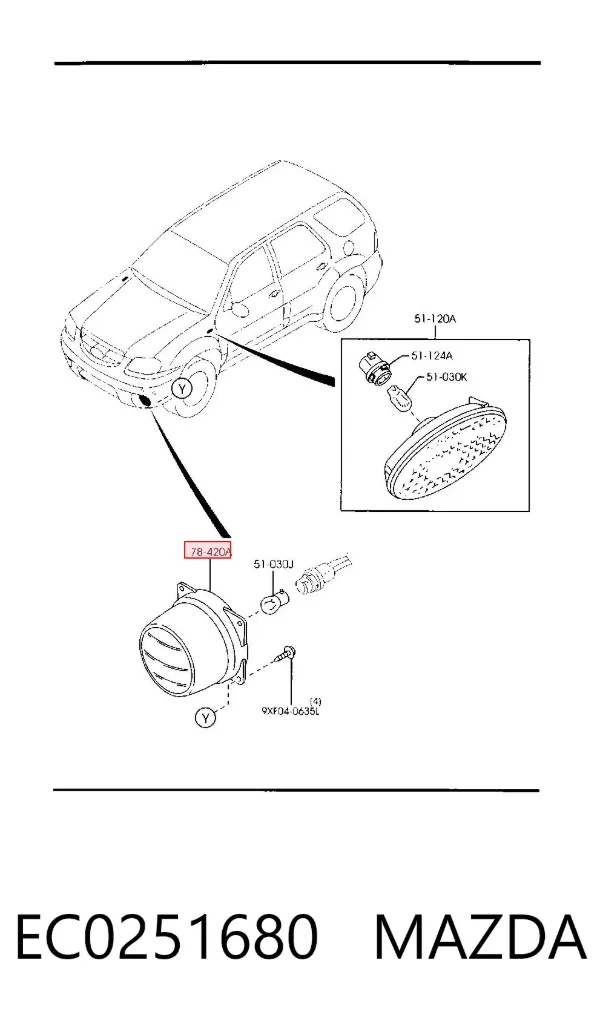 Противотуманки EC0251680 Mazda