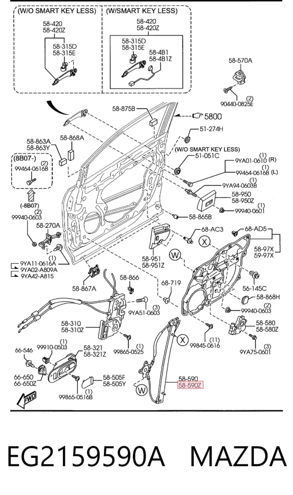 Стеклоподъемник передней левой двери Mazda CX-7 ER