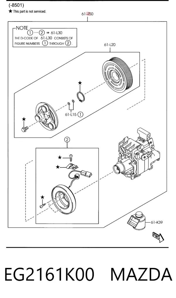 Компрессор кондиционера EG2161K00 Mazda