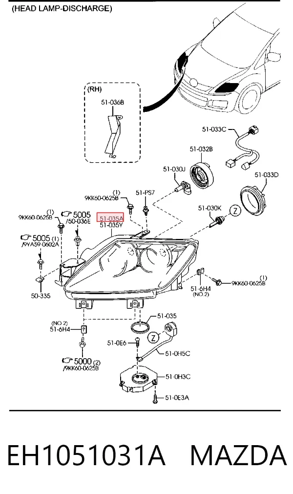 Правая фара Mazda CX-7 ER