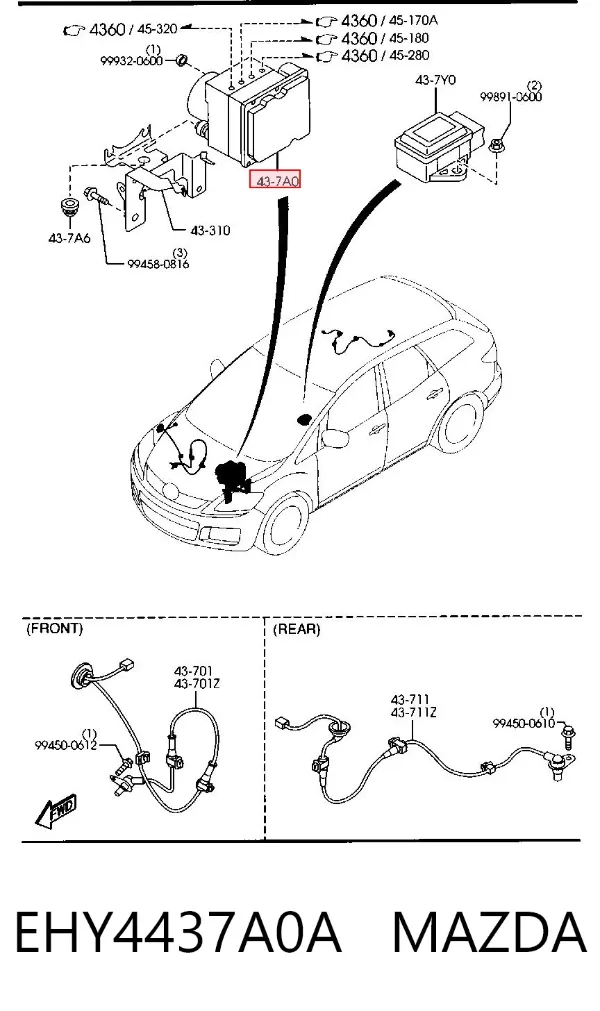Блок АБС EHY4437A0A Mazda