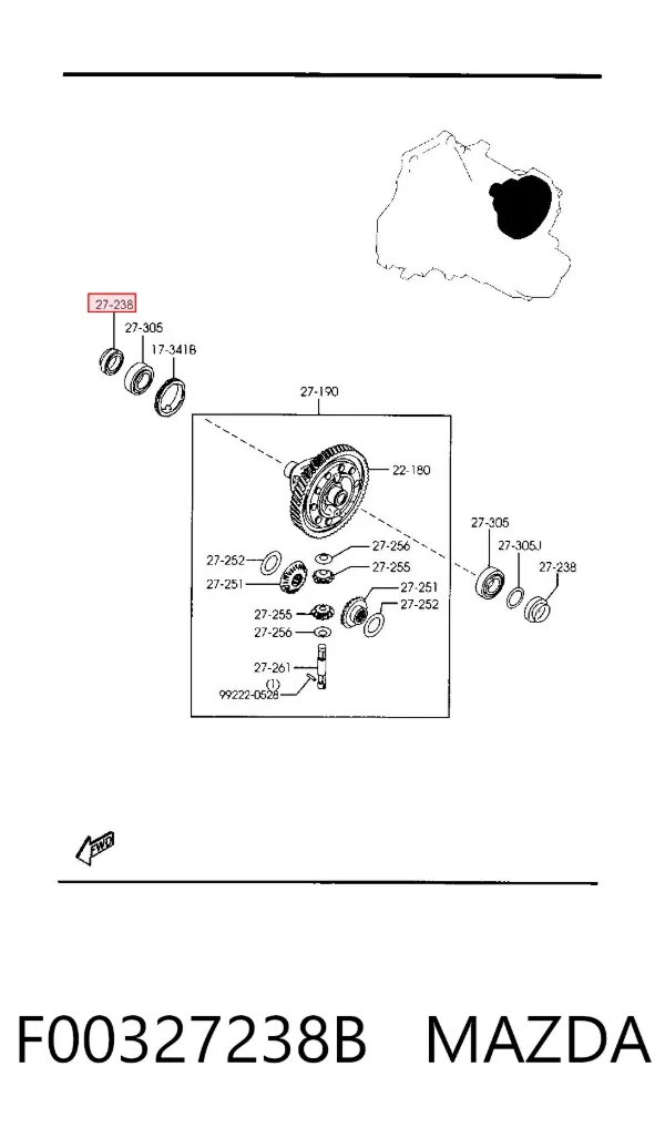 Сальник полуоси F00327238B Mazda