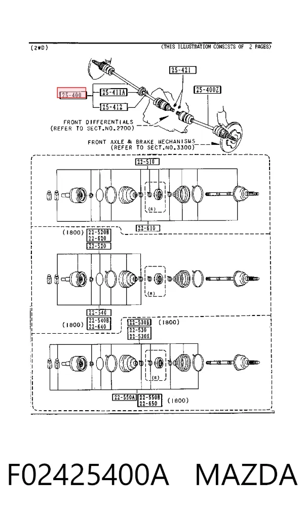 ШРУС наружный передний F02425400A Mazda