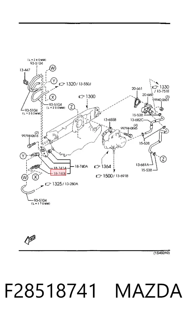 Клапан преобразователь давления наддува (соленоид) F28518741 Mazda