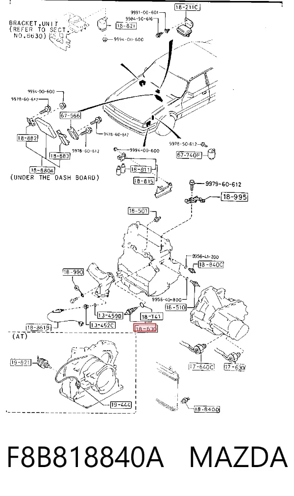 Датчик включения вентилятора F8B818840A Mazda
