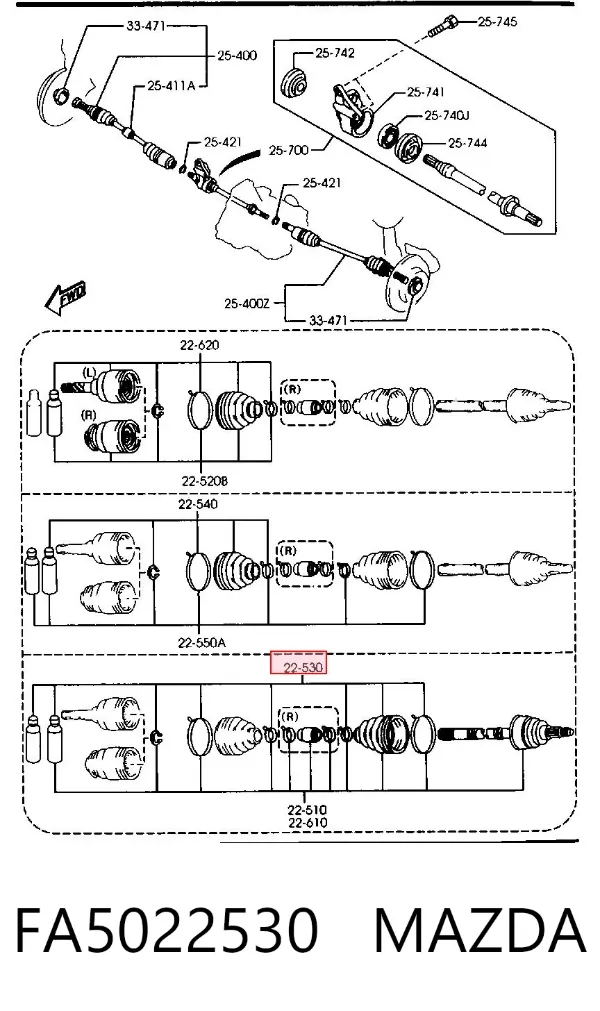 Пыльник ШРУСа наружный FA5022530 Mazda