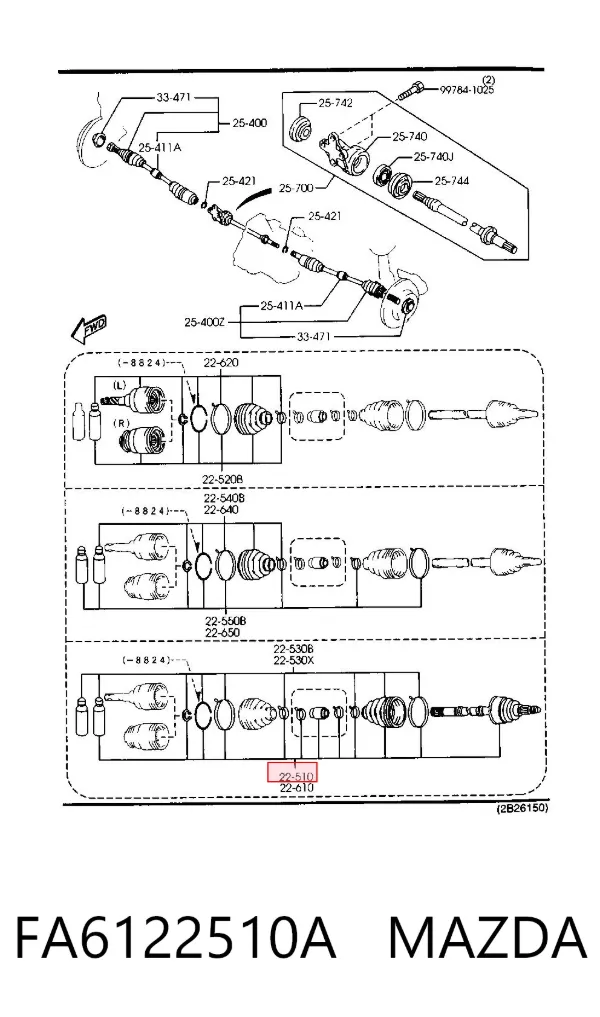 ШРУС наружный передний FA6122510A Mazda