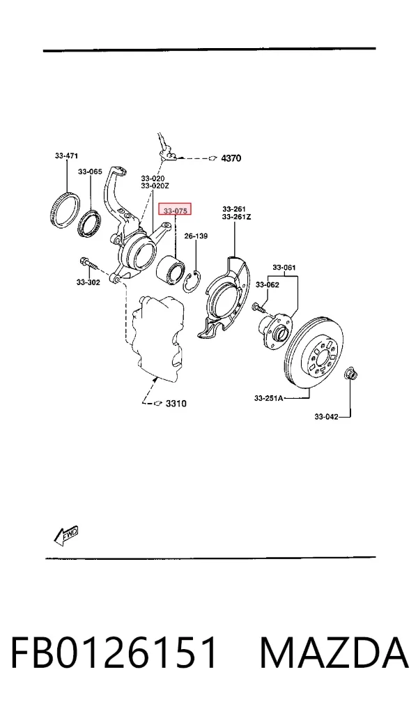 Подшипник ступицы FB0126151 Mazda