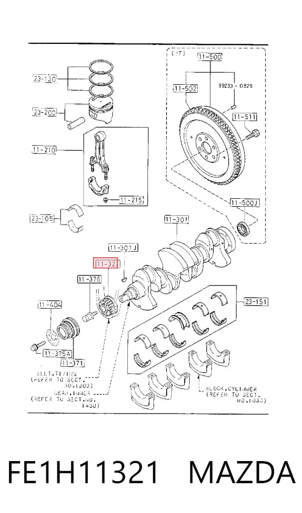 Звездочка привода коленвала FE1H11321 Mazda
