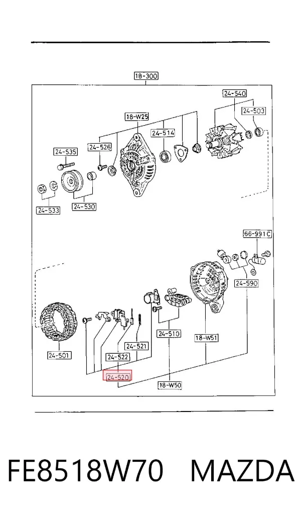 Реле генератора FE8518W70 Mazda