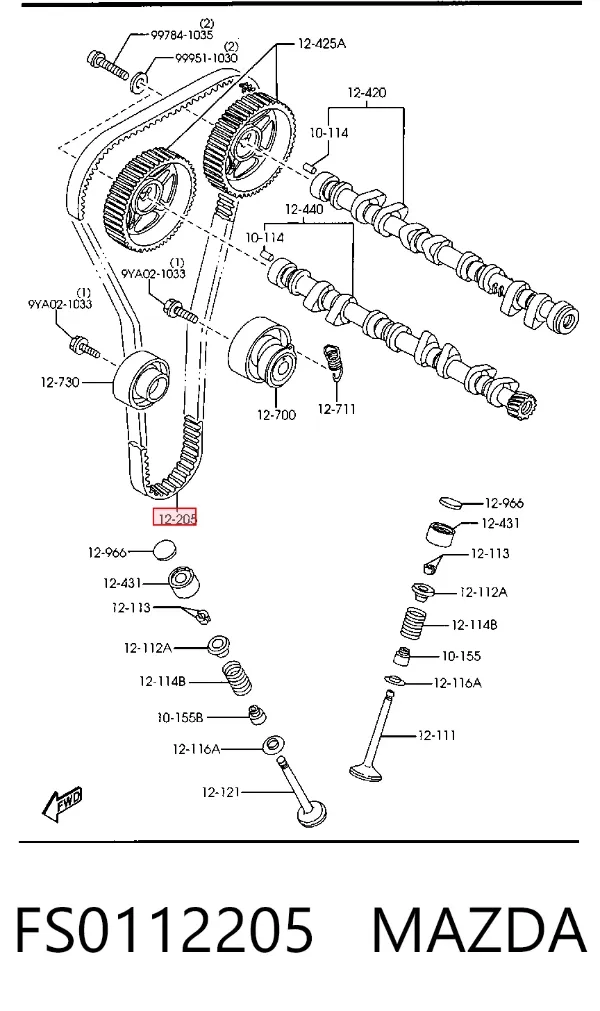 Ремень ГРМ FS0112205 Mazda