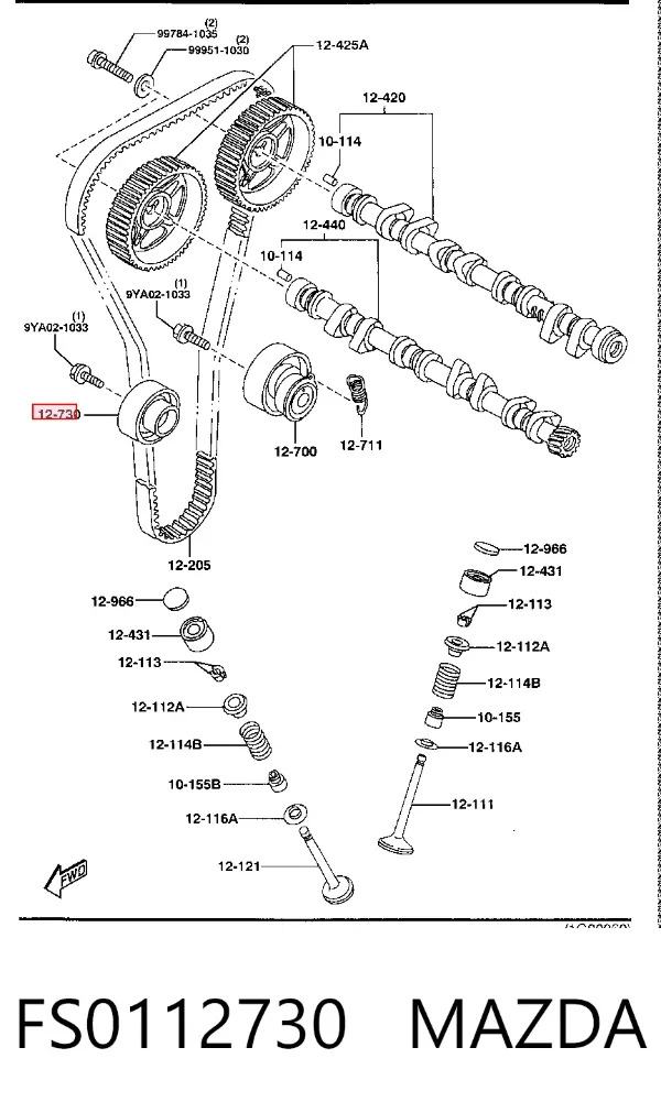 Паразитный ролик ГРМ FS0112730 Mazda