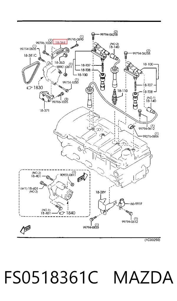 Натяжитель приводного ремня Mazda 323 F VI