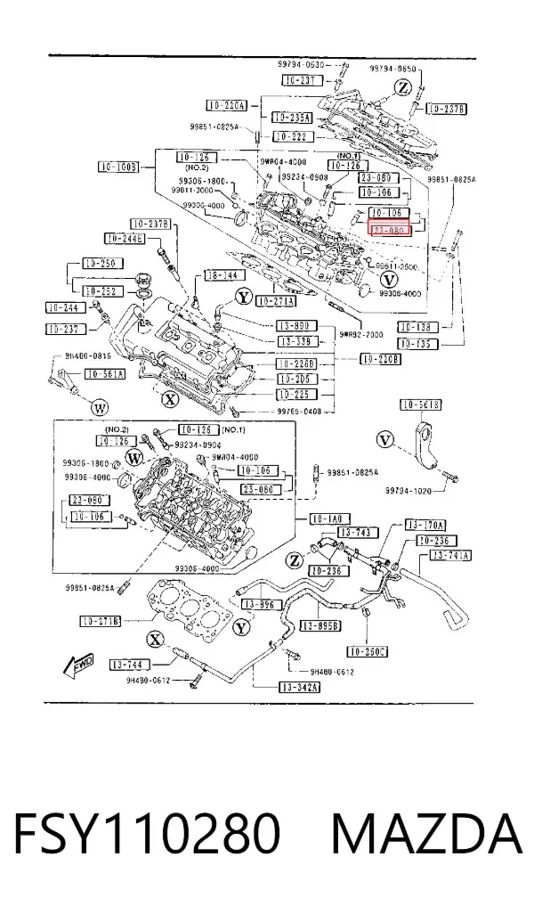 Направляющая клапана FSY110280 Mazda