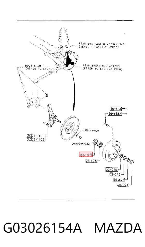 Сальник задней ступицы G03026154A Mazda