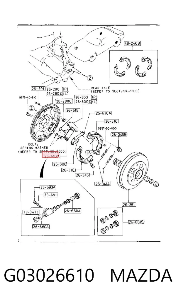 Цилиндр тормозной колесный G03026610 Mazda