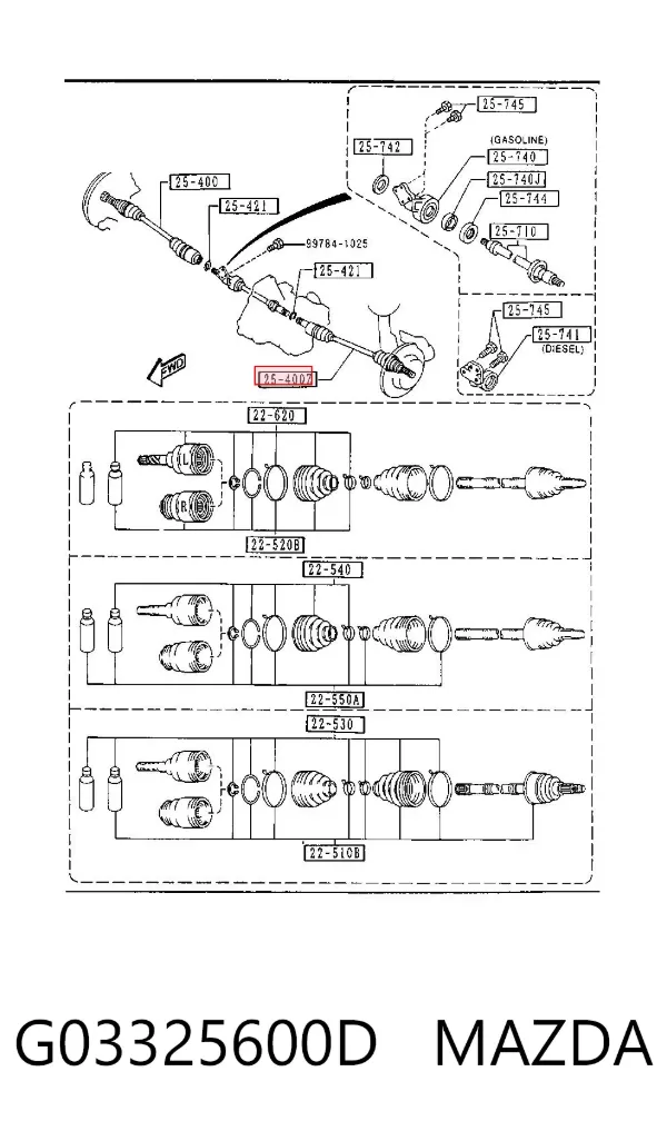 ШРУС наружный передний G03325600D Mazda