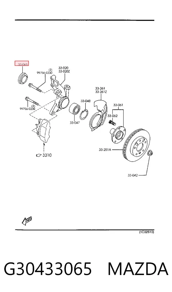 Сальник передней ступицы G30433065 Mazda