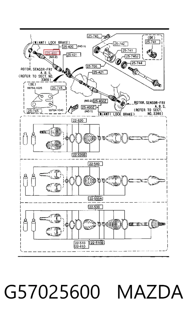 ШРУС наружный передний G57025600 Mazda