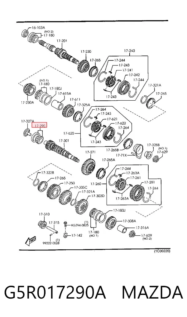 Подшипник промежуточного вала КПП G5R017290A Mazda