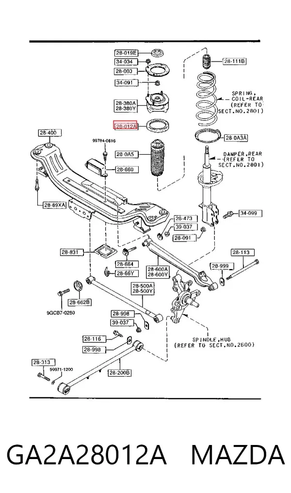 Проставка задней пружины GA2A28012A Mazda